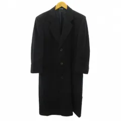 ランバン LANVIN ヴィンテージ ロングコート メルトン ウール カシミヤ 48 紺 ネイビー 0623のサムネイル