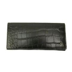 アーノルドパーマー Arnold Palmer 美品 長財布 ロゴ メタルパッチ クロコ型押し レザー 黒 ブラック 0627 ■GY99のサムネイル