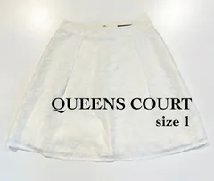 【QUEENS COURT】花柄レース フレアスカート ホワイト【1サイズ】[E-147]のサムネイル