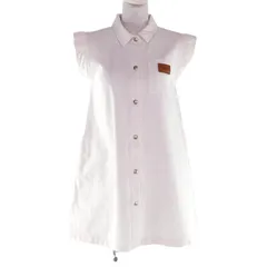 極美品★DIOR ディオール 5WBM12DRSB レザーロゴパッチ付 デニム ワンピース 白 13（Sサイズ相当） 正規品 キッズライン レディース可のサムネイル
