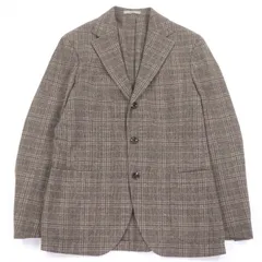 極美品□BOGLIOLI ボリオリ DOVER カシミヤ混 チェック柄 シングル アンコンジャケット テーラードジャケット 46 イタリア製　正規品のサムネイル