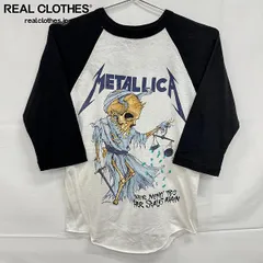METALLICA/メタリカ THEIR MONEY TIPS HER SCALES AGAIN 1988 ラグラン 七分丈 Tシャツ/Mのサムネイル