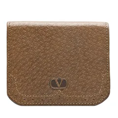 美品 valentino garavani ヴァレンティノガラヴァーニ Vロゴ ホック式 レザーミニコインケース チャ K2607-k018YPのサムネイル
