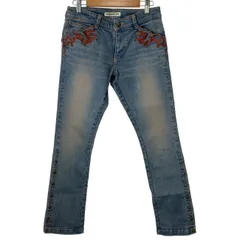 【中古】　VIVIENNE TAM　デニムパンツ　Gパン　ジーンズ　ジップフライ　刺しゅう　日本製　古着　/2496のサムネイル