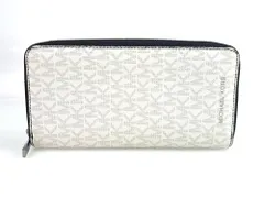 マイケルコース　MICHAEL KORS　シグネチャー　ラウンドファスナー　小銭入れ付　長財布　PVC　ホワイト/ブラック　メンズ　レディース　送料無料のサムネイル
