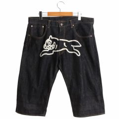 EVISU エヴィス 音ペイント 大黒刺繍 デニム ハーフパンツ 塩谷 34