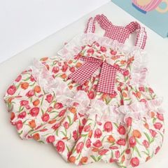 犬服ハンドメイドサロペットスカート＆ブラウス チサト様 オーダー品