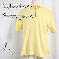 【極美品・最高級】Salvatore Ferragamoサルヴァトーレフェラガモ 90s～00s Y2K イタリア製 ガンチーニジップ ポロシャツ L  黄色イエロー ヴィンテージ仕様【古着】【中古】【送料無料】のサムネイル