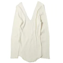 新品 HAKUJI ハクジ 日本製 Random Rib LS PO コットンシルク Vネックロングスリーブカットソー H021946 Free IVORY 長袖 トップス g27225のサムネイル