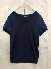 QUEENS COURT クイーンズコート シフォンスリーブ 半袖 ニット セーター size2/紺 ■◆ レディースのサムネイル