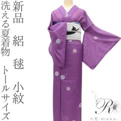 百華❀Y5222◇美品 洗える夏着物 絽 誂えポリエステル 小紋 - メルカリ