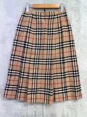 BURBERRY'S ノバチェック プリーツスカート ウール100% ベージュ