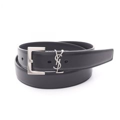 サンローラン ベルト YSL ロゴ刻印 シルバー金具 黒 - メルカリ