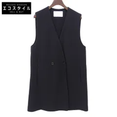 BALLSEY　ボールジー　美品 トリアセテート混 ダブルブレスト ロングジレ ベスト レディース ネイビー 36 11-02-22-07133　36のサムネイル