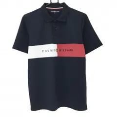 トミーヒルフィガー 半袖ポロシャツ ネイビー×レッド 胸元切替 トリコロール メンズ L ゴルフウェア Tommy Hilfiger Golfのサムネイル