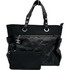 シャネル CHANEL パリビアリッツトートGM A34210 11番台 ブラック シルバー金具 コーティングキャンバス レディース トートバッグのサムネイル