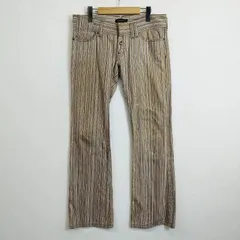 EL ROPA LOCO エルロパロコ フレア デニム パンツ ブーツカット ローライズ ストライプ 総柄 Y2K お兄系 archive BUFFALO BOBS 個性的 ブラウン系 1 G60のサムネイル