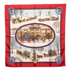 HERMES 冬の郵便馬車 カレ90 大判シルクスカーフ エルメス - メルカリ