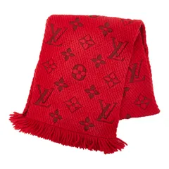 ルイ ヴィトン モノグラム エシャルプ ロゴマニア マフラー M72432 レッド ウール シルク レディース LOUIS VUITTON【1-0277452】のサムネイル