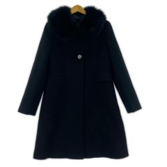 ☆JUSGLITTY フォックスファー Aライン ロングアンゴラウールコート 2