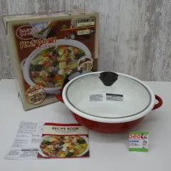 ホーロー 卓上鍋 27㎝ レッド DTG27R IH ガス火 ハロゲンヒーター 9号 3~5人用 未使用品のサムネイル