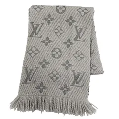 美品☆LOUIS VUITTON ルイヴィトン M74742 エシャルプ ロゴマニア ウール シルク グリペルル フリンジ マフラー イタリア製 箱付きのサムネイル