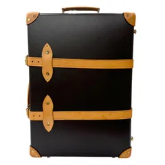 良品▼GLOBE TROTTER グローブトロッター サファリ レザー 2輪 スーツケース キャリーバッグ ダークブラウン キャメル イングランド製のサムネイル