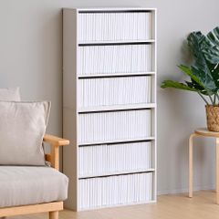 新品】ぼん家具 ハイタイプ本棚 幅90cm 大容量 収納ラック ホワイト