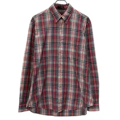 80s 香港製 CHAPS RALPH LAUREN 長袖 チェックシャツ L レッド マルチカラー チャップス ラルフローレン ボタン 80年代 春物 a807-5012のサムネイル