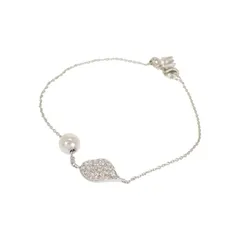 ★状態良好★ ミキモト MIKIMOTO レ・ペタルプラスヴァンドーム ブレスレット K18ホワイトゴールド パール ダイヤモンドのサムネイル