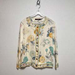 アルベロベロ 刺繍装飾付き 総柄ニットカーディガン - メルカリ