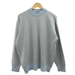 ランバン LANVIN ニット セーター LB 水色 ライトブルー ストライプ柄 モックネック 長袖 ウール /RY ■GY70のサムネイル