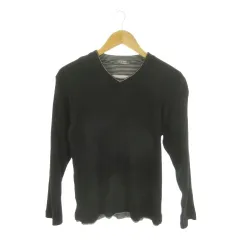 レノマ renoma U.P renoma UNIFORME PRESTIGE T-style Tシャツ カットソー リブ M 黒 ブラック Vネック 長袖 /MN32 ■ECB006のサムネイル