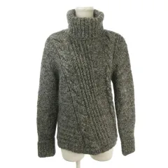 ハナエモリ HANAE MORI ニット セーター モヘヤ混 40 グレー タートルネック ケーブルニット 長袖 /AH21 ■ECB006のサムネイル