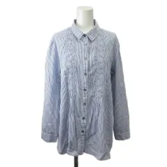 ローラアシュレイ LAURA ASHLEY シャツ ブラウス 13 青 ブルー ストライプ柄  長袖 /RN ■ECC006のサムネイル