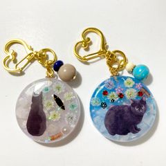 レジン黒猫ちゃんキーホルダー✨オルゴナイト✨2点 - メルカリ