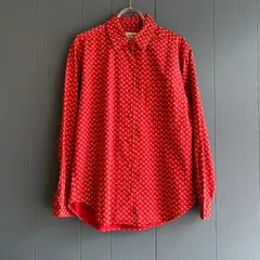 80s〜90s L.L.Bean 花柄 総柄 コットンシャツ 香港製 レディースM　クラシカル　トラッド　くるみボタン　花柄のサムネイル