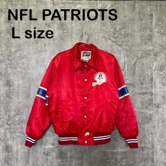 【k-650】NFL PATRIOTS パトリオッツ Lサイズ ナイロンスタジャン 赤 USA アメフト 中綿 ビッグロゴ ヴィンテージのサムネイル