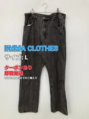 EMMA CLOTHES エマクローズ デニムパンツ L ブラック フルレングス 無地 スタンダード ストレート レギュラー ヴィンテージ メンズのサムネイル