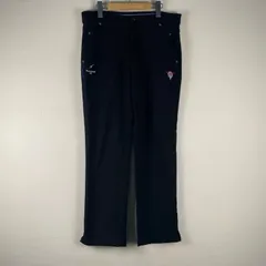 TRANS CONTINENTS GOLF トランスコンチネンツゴルフ フレアパンツ ブーツカット スラックス 刺繍ロゴ  ストレッチ ゴルフ カジュアル ブラック サイズ84 NA342のサムネイル