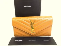 サンローラン Saint Laurent YSL エンボス レザー カサンドラ フラップウォレット 長財布 メンズ レディース 【未使用保管品】のサムネイル