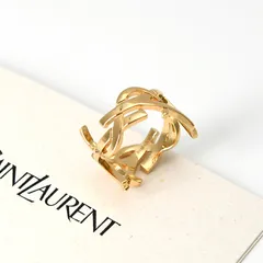 SAINT LAURENT サンローラン リング アクセサリー カサンドラ スカーフ 823669 Y1500 レディース ゴールド メタル YSL スカーフリング モノグラム スリップオン ギフト プレゼントのサムネイル