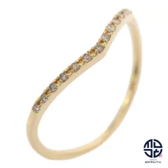 agete アガット K18YG 18金イエローゴールド ダイヤ0.06ct V字 Vライン リング 指輪 ジュエリー アクセサリー レイヤード 重ね着け 約12.5号のサムネイル