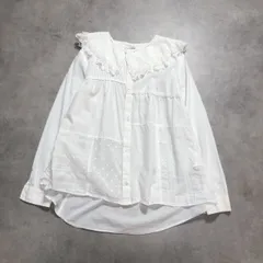 WQ1280●BEAMS BOY×TORI-TO：別注デタッチカラーシャツ ●36(M)● 白 レースフリル刺繍ブラウス ビームスボーイ トリト 定価￥18480- 取り外し可能カラーのサムネイル