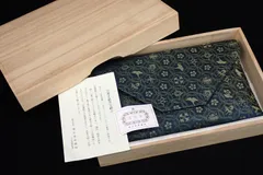 ▲未使用 龍村美術織物 宗薫手銀杏文緞子 数奇屋袋▲木箱付/和装小物のサムネイル