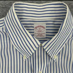 Brooks Brothers ブルックスブラザーズ 半袖 ボタンダウンシャツ ストライプ 16 1/2 コットンのサムネイル