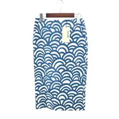 JUNKO SHIMADA ジュンコシマダ 青海波柄スカート サイズ:38 ストレッチ/タイト/定価￥37,000    ホワイト/ブルー レディース / 240001211957のサムネイル