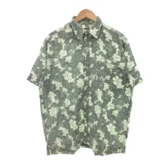 ヘリーハンセン HELLY HANSEN アロハシャツ XL 緑 グリーン ハイビスカス柄 レギュラーカラー 半袖 /NX ■ECF006のサムネイル
