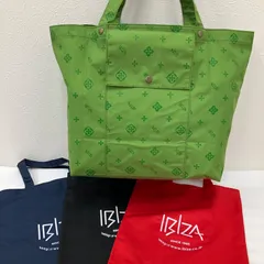 3539　IBIZA　イビザ　トートバッグ　セット　おまとめ　ミニトート　グリーン　ネイビー　レッド　ブラック　シンプル　総柄　折り畳み　ナイロン　軽量のサムネイル