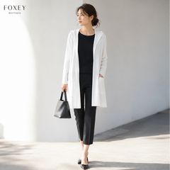 FOXEY NEW YORK - 美品★FOXEY/フォクシー　カーディガン マカロンコクーン ロゴプレート付F 美品☆FOXEY/フォクシー カーディガン マカロンコクーン ロゴプレート